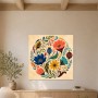 Florale Moderne Kunst oder Kunstdruck mit farbenfroher Blumenkomposition