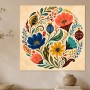 Florale Moderne Kunst oder Kunstdruck mit farbenfroher Blumenkomposition