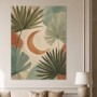 Tropisches Wandbild oder Kunstdruck mit Palmenblättern und Mond