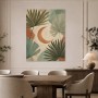 Tropisches Wandbild oder Kunstdruck mit Palmenblättern und Mond