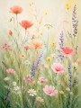 Blühende Wildblumen als Leinwand oder Poster für helle Wohnräume