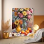Stillleben Blumen Äpfel