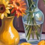 Stillleben Blumen Äpfel