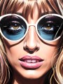 Frau mit blauer Sonnenbrille