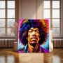Jimi Hendrix mit bunten Haaren