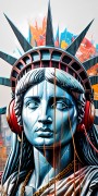 Freiheitsstatue mit Beats - Panorama