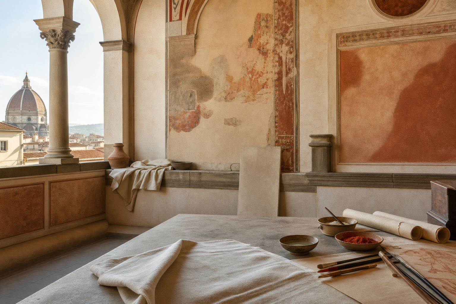 Stimmungsvolles Titelbild zur Florentiner Renaissance und Domenico Ghirlandaio